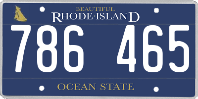 RI license plate 786465