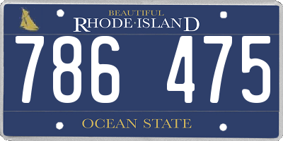 RI license plate 786475