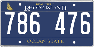 RI license plate 786476