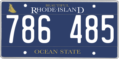 RI license plate 786485