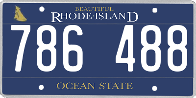RI license plate 786488