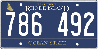 RI license plate 786492