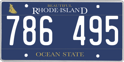RI license plate 786495