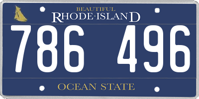 RI license plate 786496