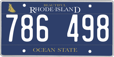 RI license plate 786498