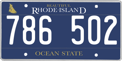 RI license plate 786502