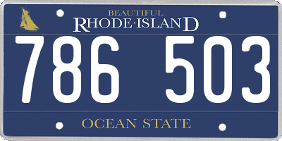 RI license plate 786503