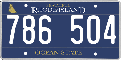 RI license plate 786504
