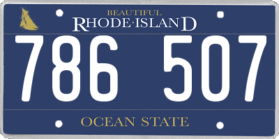 RI license plate 786507