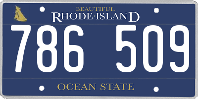 RI license plate 786509