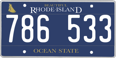 RI license plate 786533