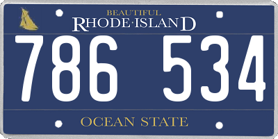 RI license plate 786534
