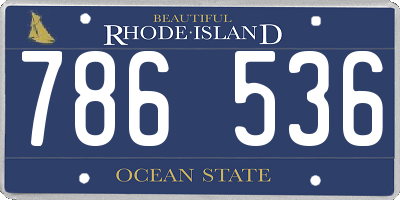 RI license plate 786536