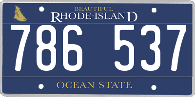 RI license plate 786537