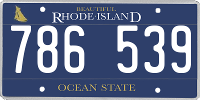 RI license plate 786539