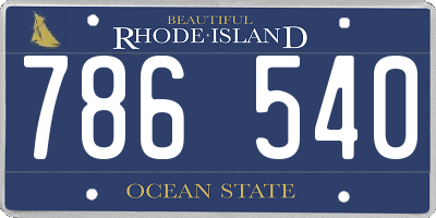 RI license plate 786540