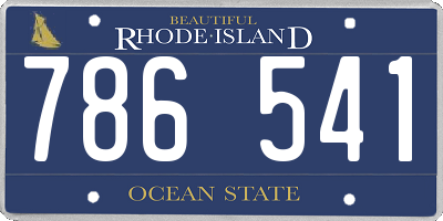 RI license plate 786541