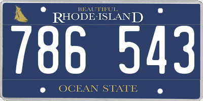 RI license plate 786543