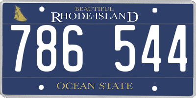RI license plate 786544
