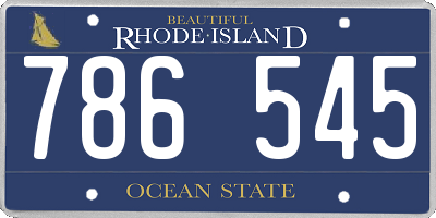 RI license plate 786545