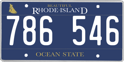 RI license plate 786546