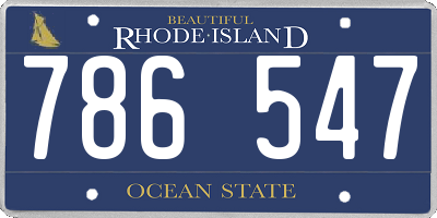 RI license plate 786547