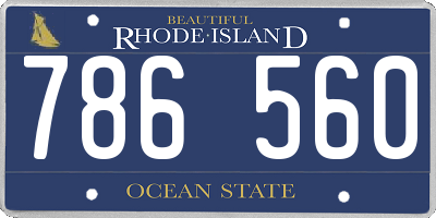 RI license plate 786560