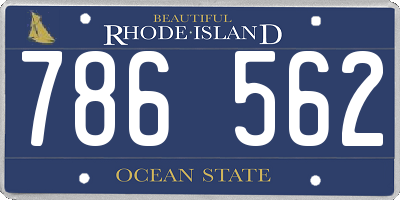 RI license plate 786562