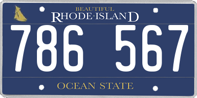 RI license plate 786567