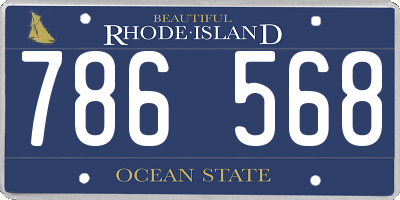 RI license plate 786568