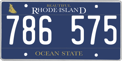 RI license plate 786575
