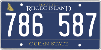 RI license plate 786587