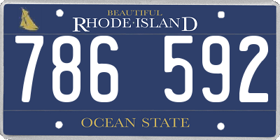 RI license plate 786592