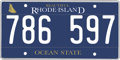 RI license plate 786597