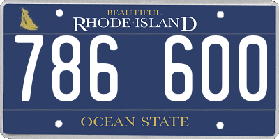 RI license plate 786600