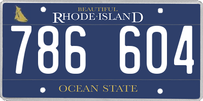 RI license plate 786604