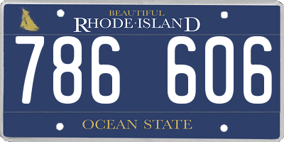 RI license plate 786606