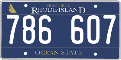 RI license plate 786607