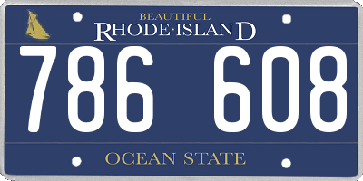 RI license plate 786608