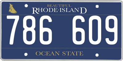 RI license plate 786609