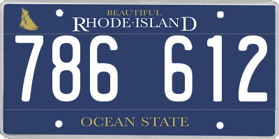 RI license plate 786612