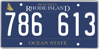 RI license plate 786613