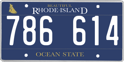 RI license plate 786614