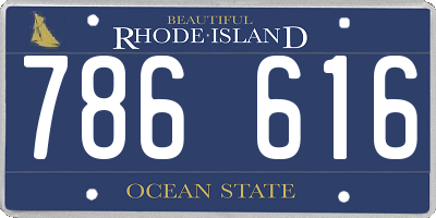 RI license plate 786616