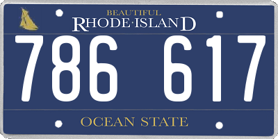 RI license plate 786617