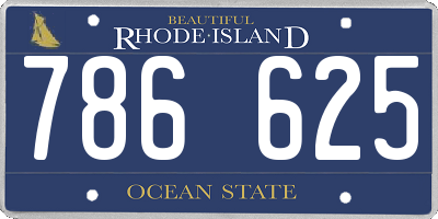 RI license plate 786625