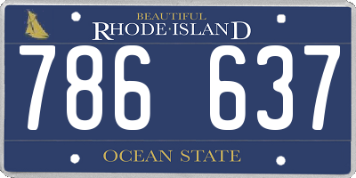 RI license plate 786637