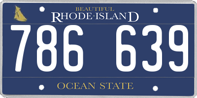 RI license plate 786639