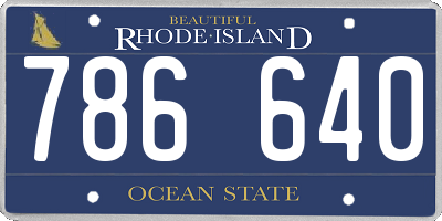 RI license plate 786640