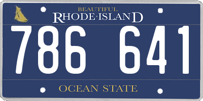 RI license plate 786641